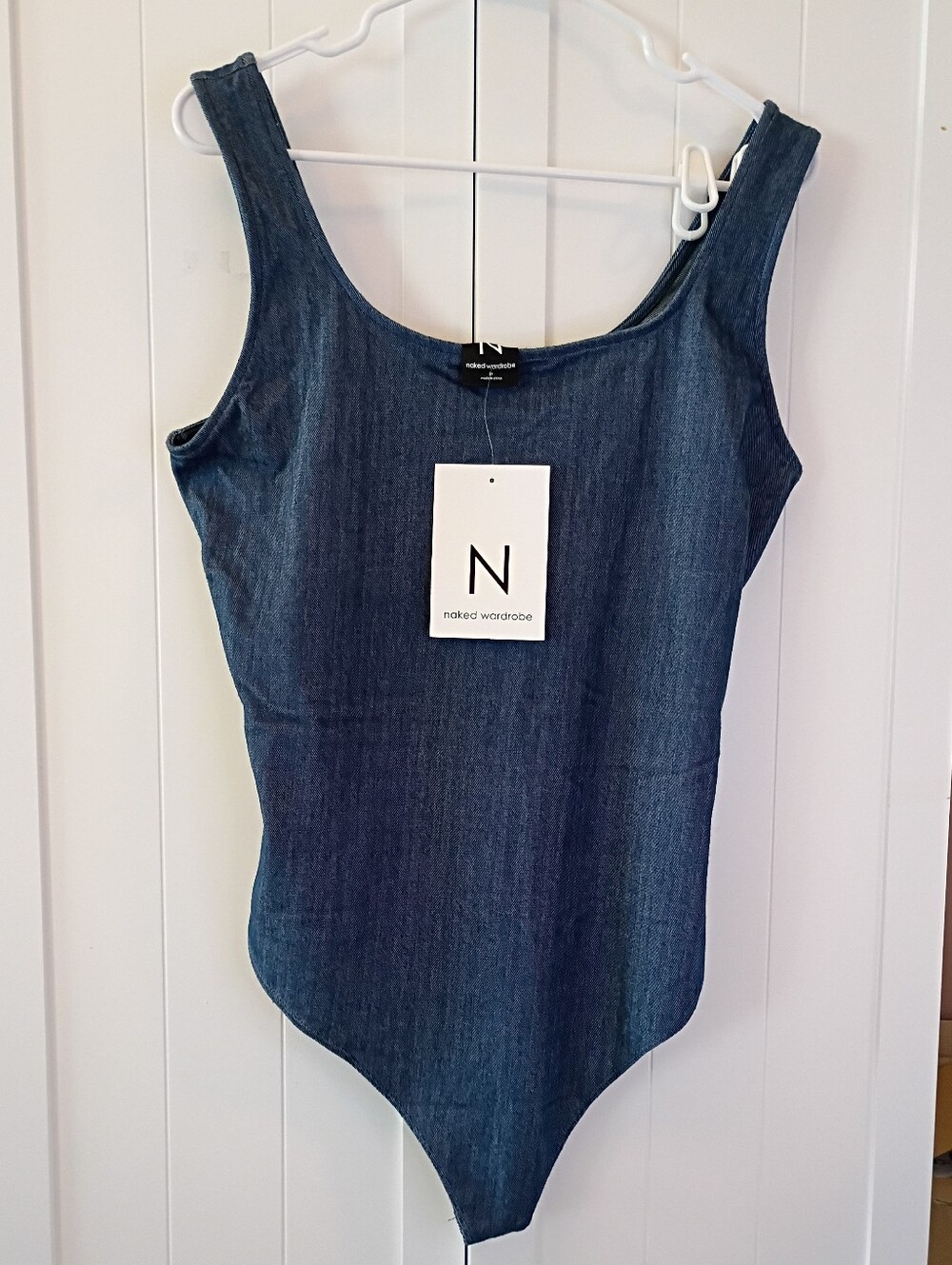 naked wardrobe Dark Denim Blue Women's One-Piece Bodysuit